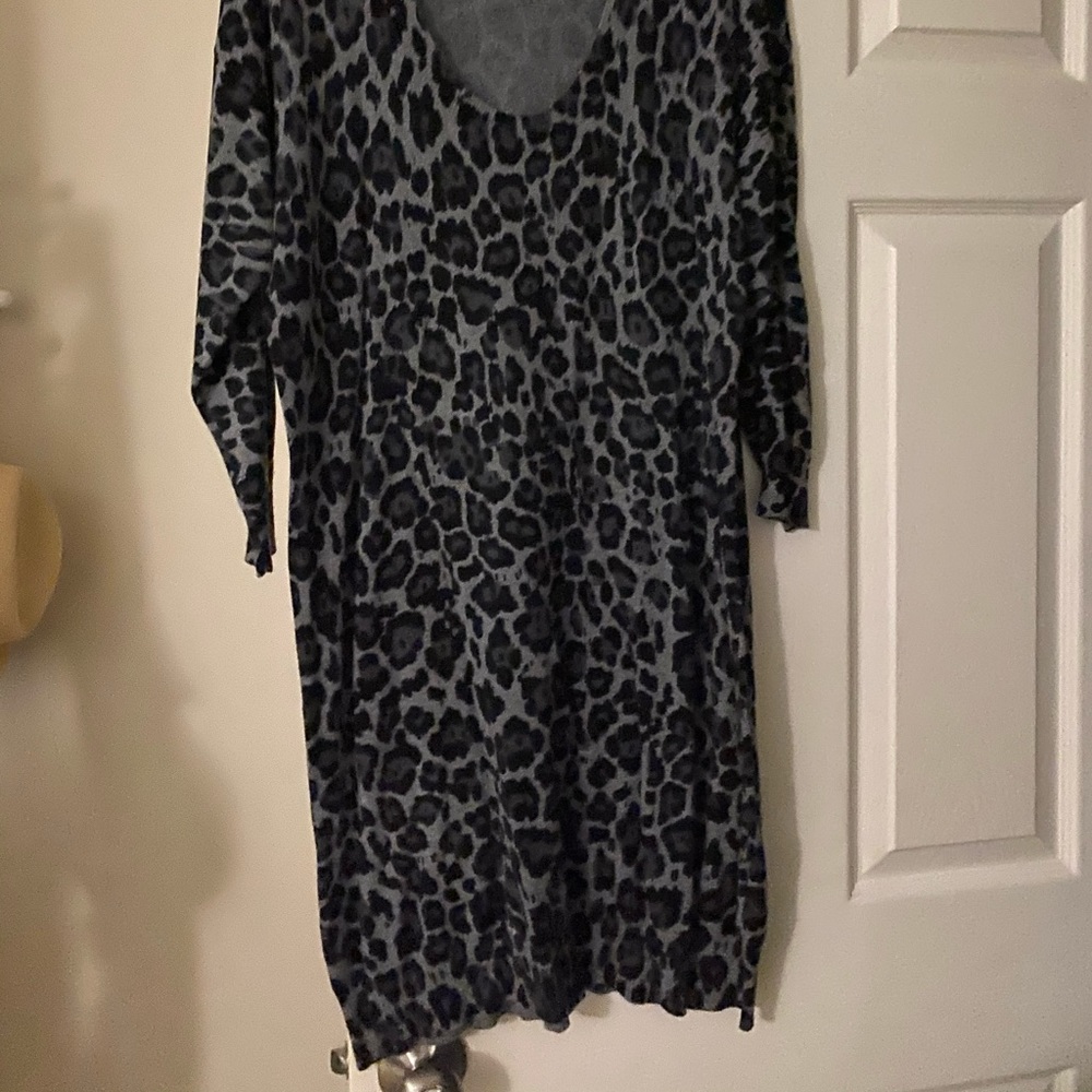 Banana Republic Gray Leopard Dress